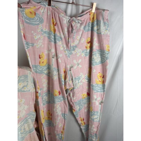 Nick & Nora Duck Pajama Set Size 3xl Plus Rubber Duck Pink VTG Cotton New! - Picture 6 of 7
